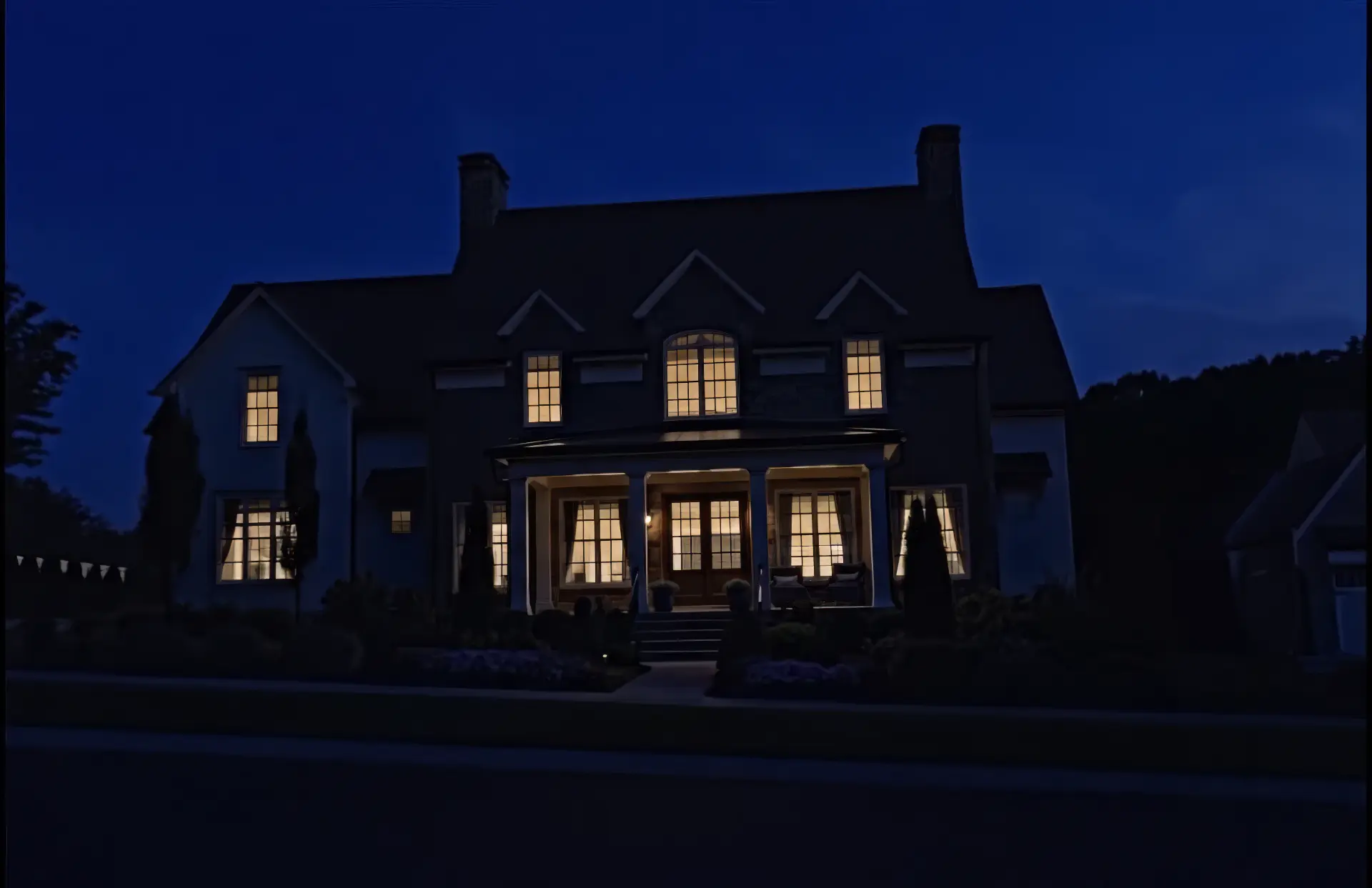 Grand Entrance before landscape lighting installation