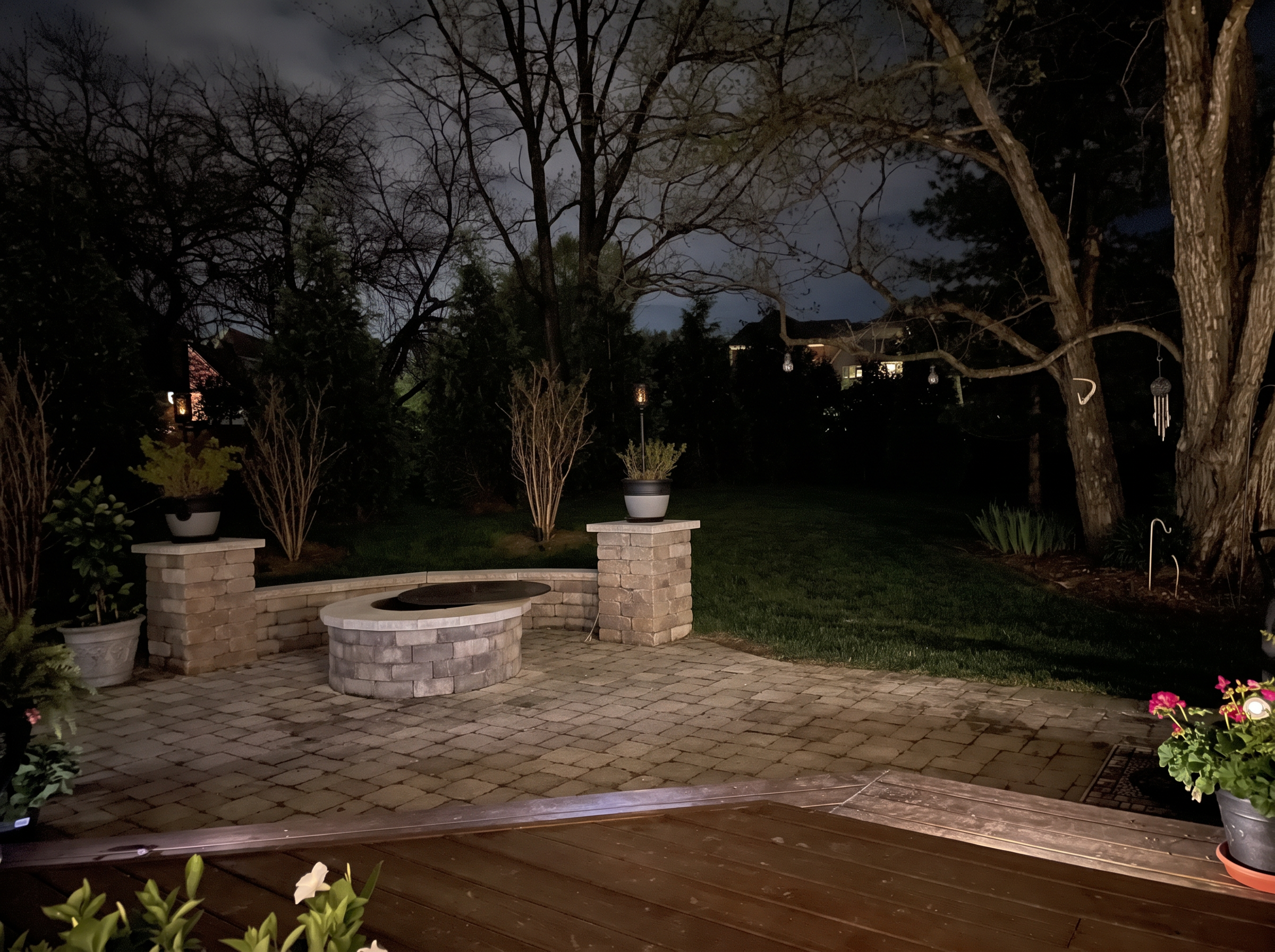 Backyard Retreat before landscape lighting installation